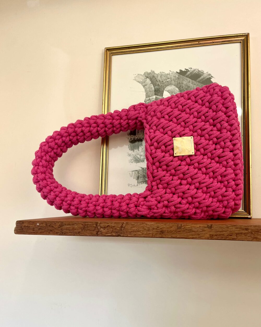 Sac à main Béryle coton rose fait main un brin